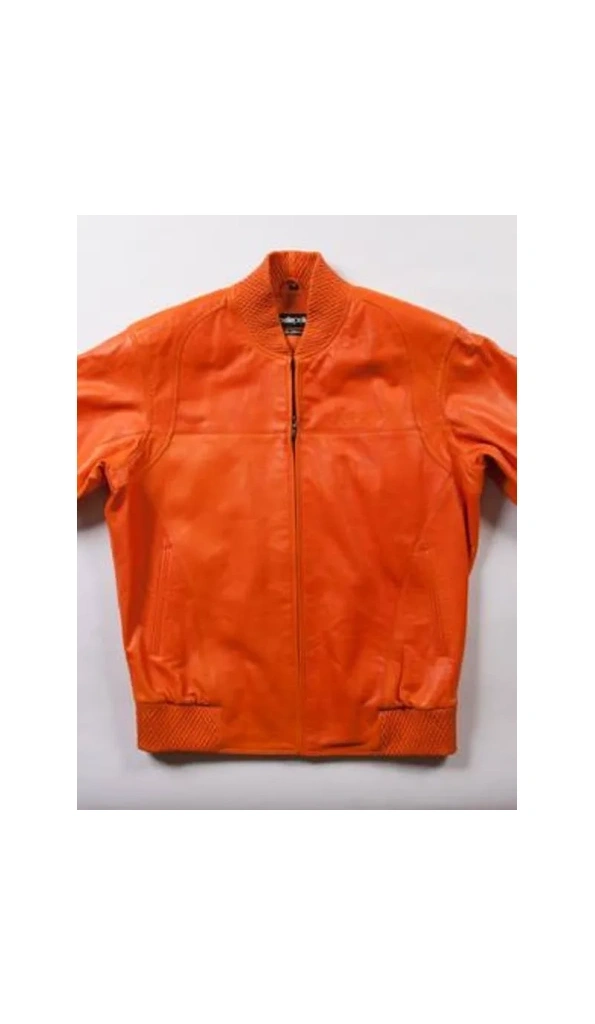 Pelle Pelle Orange Bomber Leather Jacket