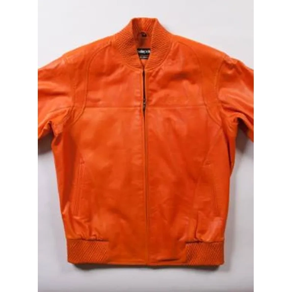 Pelle Pelle Orange Bomber Leather Jacket