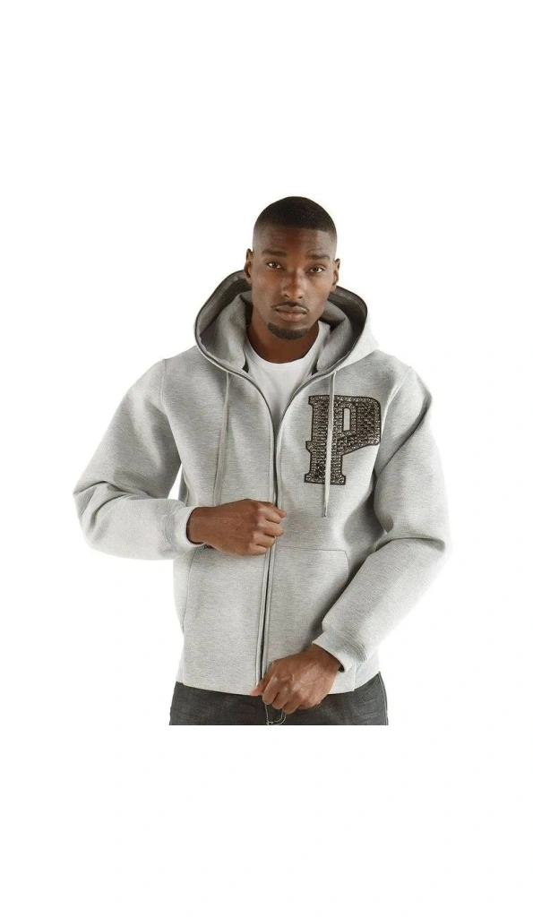 Pelle Pelle Grey Men Wool Hood Jacket | Zipper Jacket
