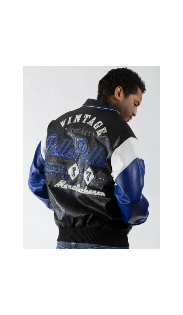 PELLE PELLE MARC BLUE LEATHER JACKET