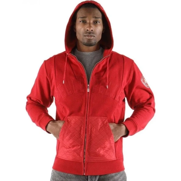 Bold Pelle Pelle Red Zipper Hooded Jacket