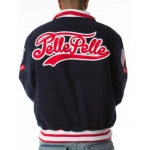 Bold Pelle Pelle Navy Blue Bomber Wool Jacket