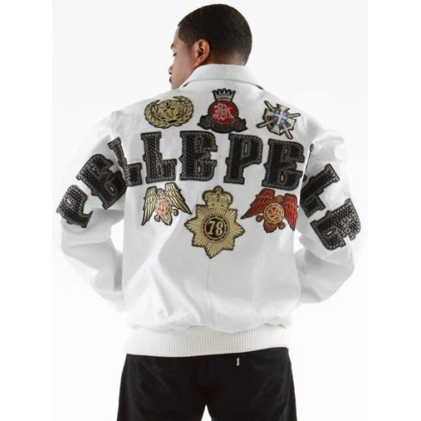 Exclusive Pelle Pelle White Patched Jacket