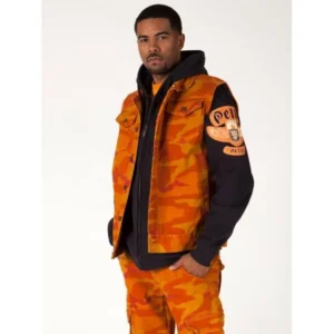 Bold Pelle Pelle Orange Camo Denim Track Suit view 1