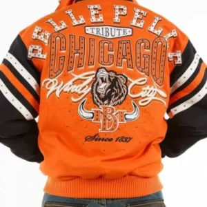 Pelle Pelle Orange Black Chicago Tribute Windy Jacket view 1