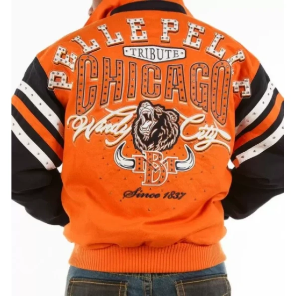 Pelle Pelle Orange Black Chicago Tribute Windy Jacket