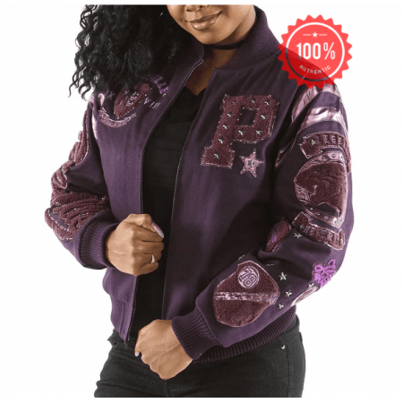 Pelle Pelle Purple Crest Varsity Jacket