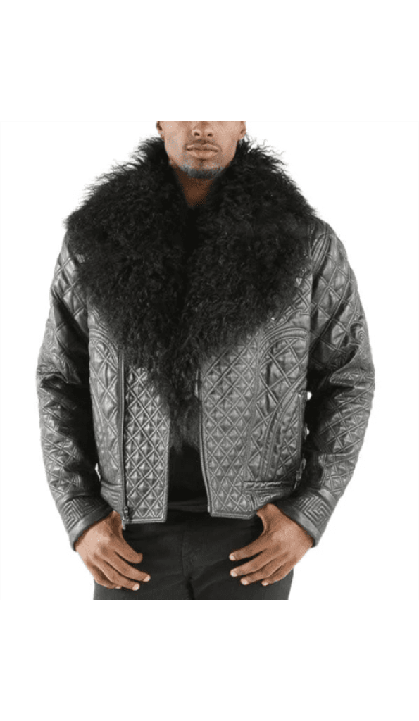 Pelle Pelle Biker Men Quilted Grey Jacket