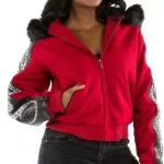 Pelle Pelle Red Studded Wool Jacket