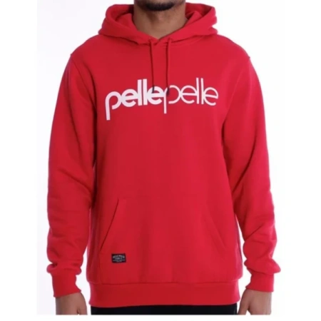 Pelle Pelle Men Plain Red Hoodie