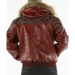 Pelle Pelle Maroon Script Leather Studded Jacket
