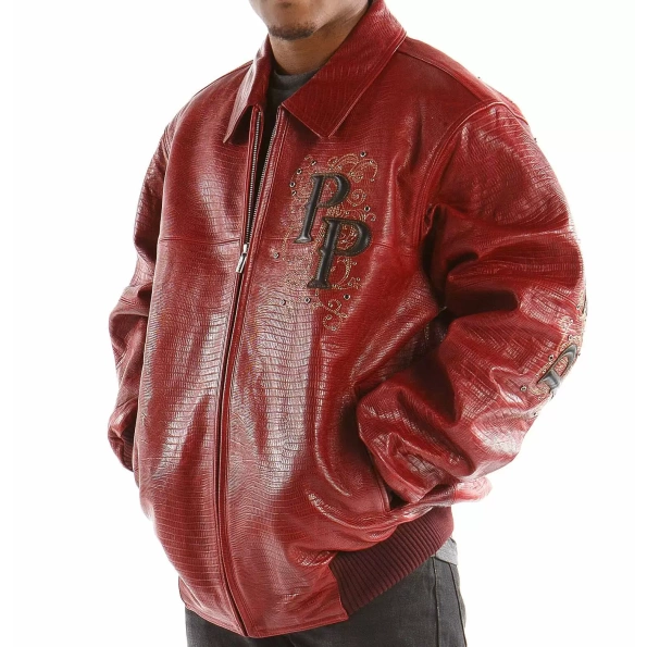 Pelle Pelle Men Red MB Crest Jacket | Leather Jacket