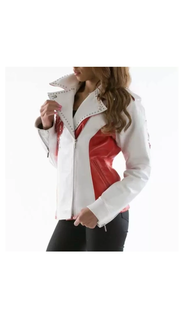 Pelle Pelle White Biker Leather Jacket | Women Jacket