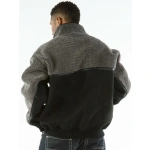 Pelle Pelle Men Grey Black Fur Wool Jacket