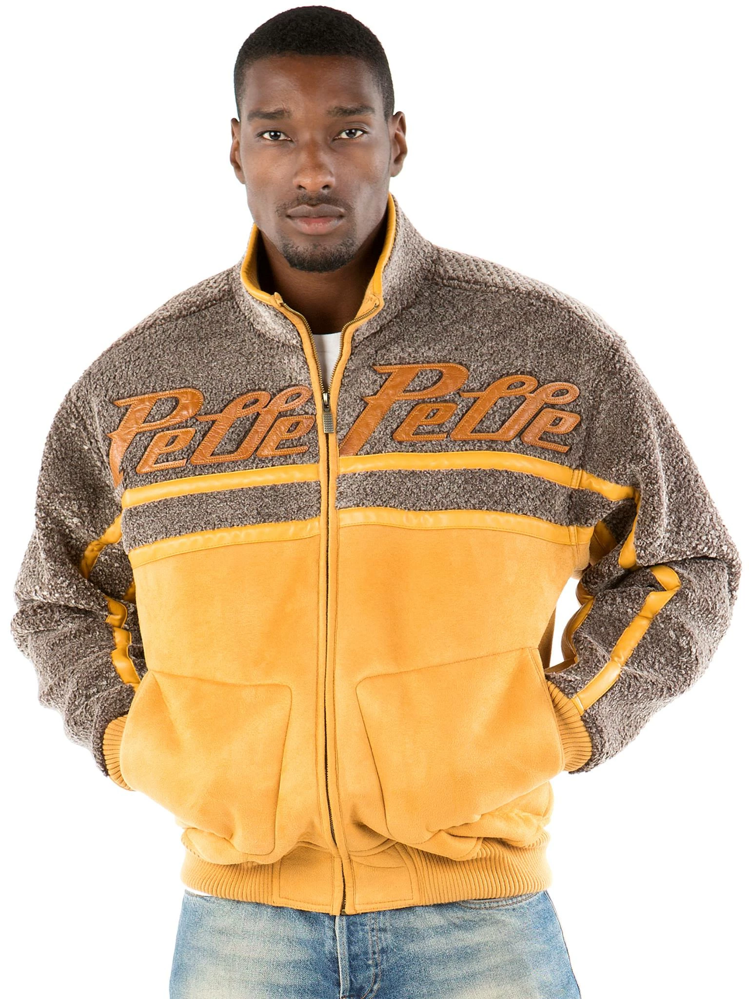 Pelle Pelle Men Yellow Fur Wool Jacket view 2