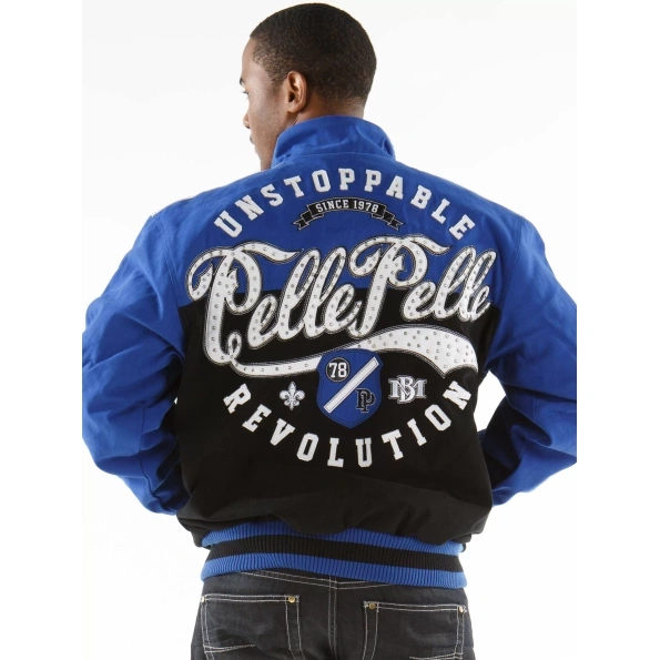 Exclusive Pelle Pelle Revolution Black And Blue Jacket