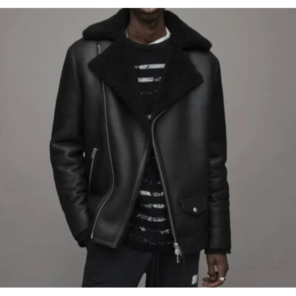 Pelle Pelle Black Shearling Leather Jacket | Men Jacket view 1