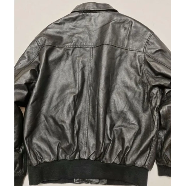Pelle Pelle Shiny Black Leather Zipper Jacket | Men & Women view 2