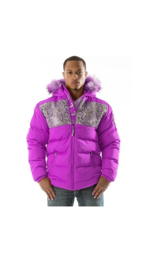 Pelle Pelle Pink Snakeskin Puffer Jacket