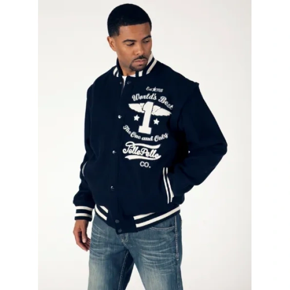 Exclusive Pelle Pelle Dark Blue Varsity Jacket