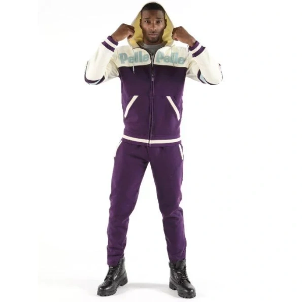Pelle Pelle Men Soda Club Wool Tracksuit | Purple & White