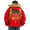 Pelle Pelle Red Top Brass Fur Hood Jacket