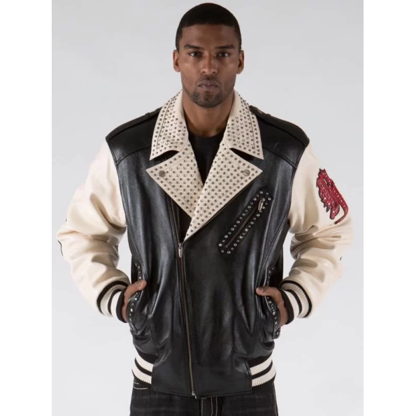 Bold Pelle Pelle Varsity Biker Plush Jacket
