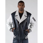 Exclusive Pelle Pelle Varsity Biker Navy Plush Jacket