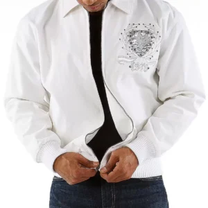 Pelle Pelle White Zipper Wool Jacket