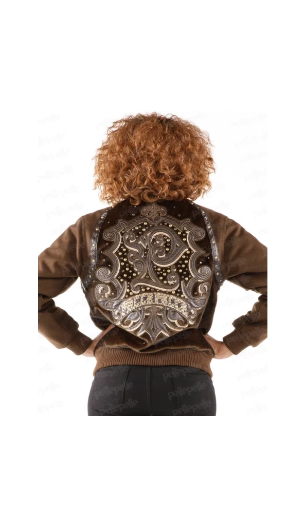 Pelle Pelle Womens 1978 Fur Brown Wool Jacket