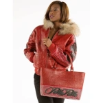 Pelle Pelle Women Red Fur Hooded Jacket