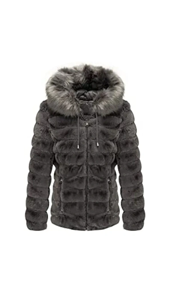 Pelle Pelle Grey Puffer Fur Hood Jacket