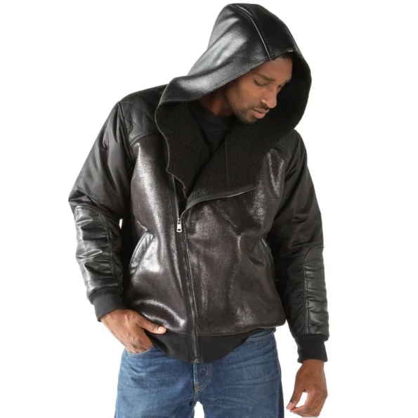 PELLE PELLE BOMBER BLACK JACKET IMPRESSIVE