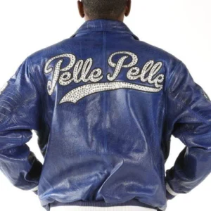 Pelle Pelle Blue MB Varsity Leather Jacket | Men Jacket view 2