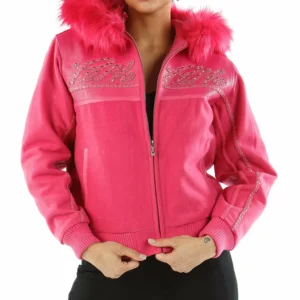 Pink Pelle Pelle Hood Wool Jacket