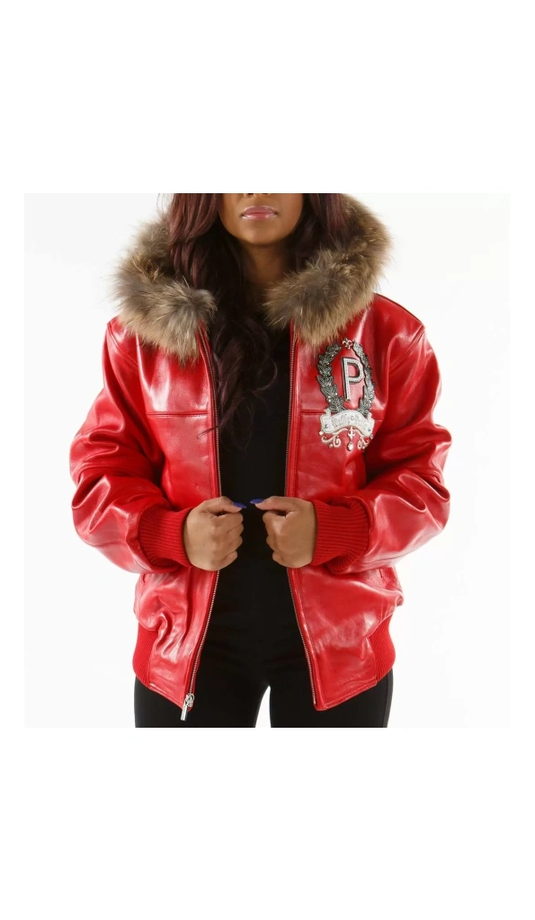 Pelle Pelle Red Legend Live A Queen Jacket | Fur Hood