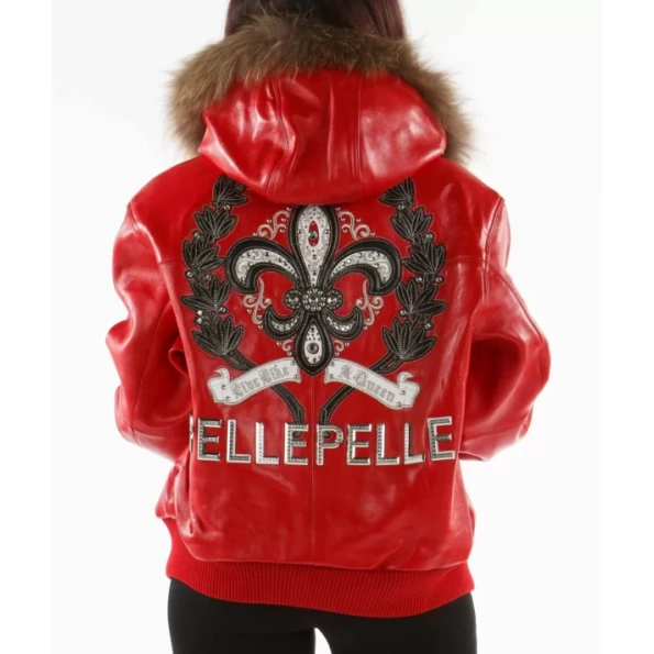 Pelle Pelle Red Legend Live A Queen Jacket | Fur Hood view 2