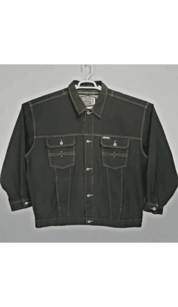 Pelle Pelle Men Denim Black Jacket | American Flag