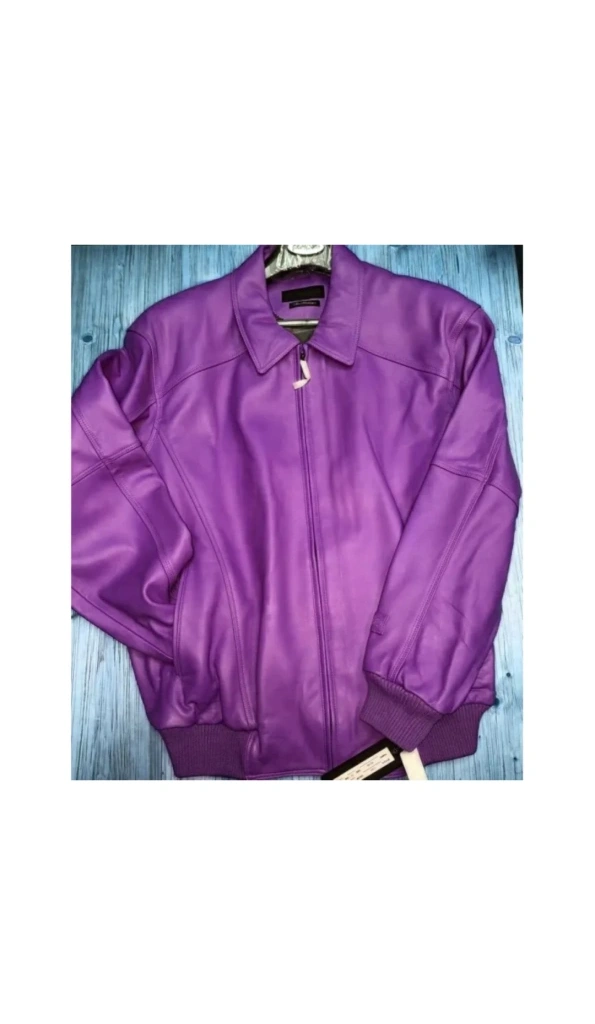 Pelle Pelle Plain Purple Leather Jacket