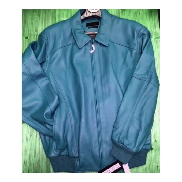 Pelle Pelle Plain Blue Leather Jacket