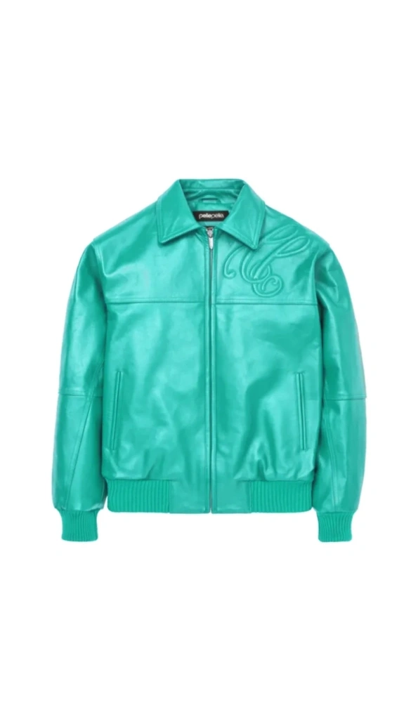 Pelle Pelle Puff Plush Cyan Leather Jacket