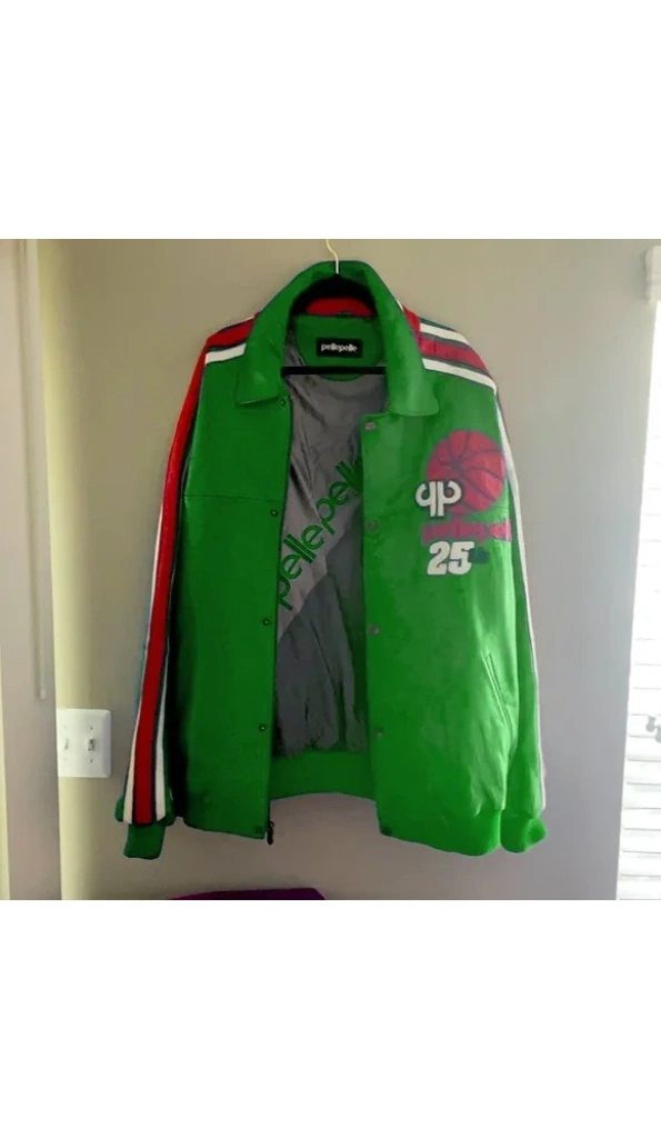 Pelle Pelle Green Basketball Leather Jacket