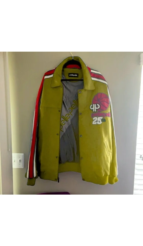 Pelle Pelle Olive Basketball Leather Jacket