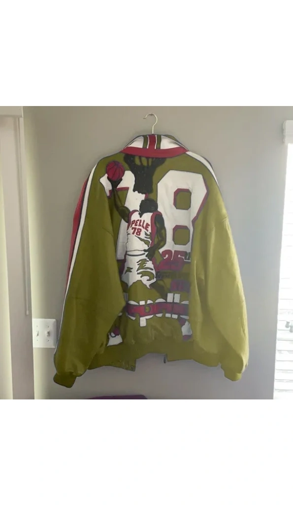 Pelle Pelle Basketball Olive Leather Jacket