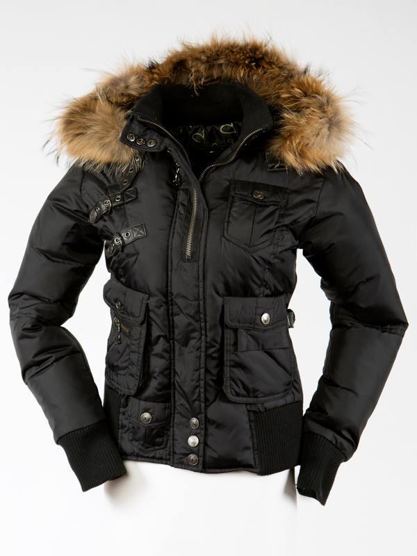 Pelle Pelle Black Winter Jacket with Fur Collar