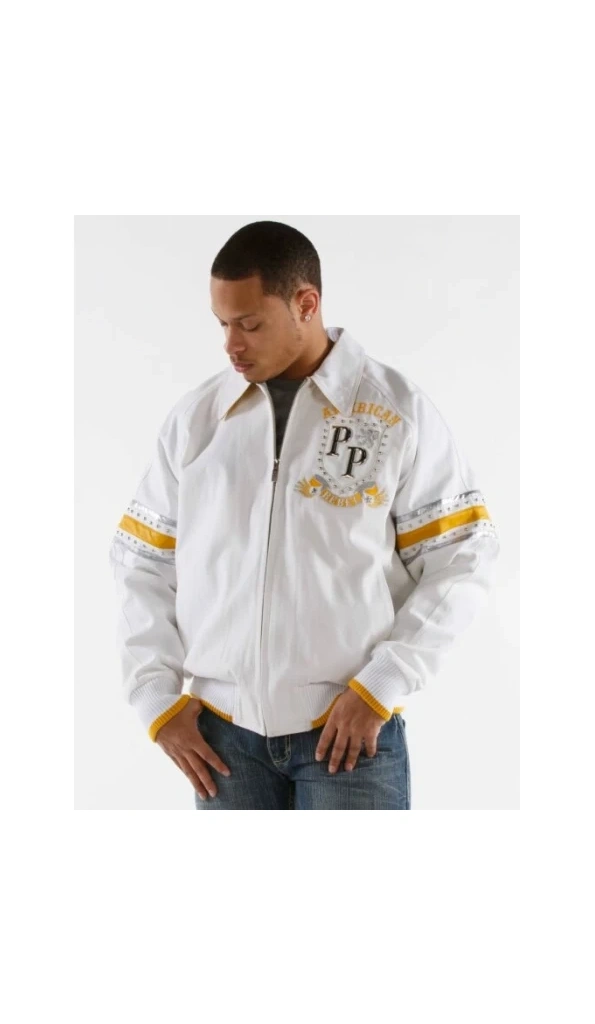 Pelle Pelle Men White Yellow Wool Jacket