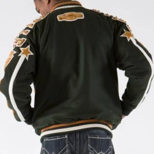 Pelle Pelle Dark Green Varsity Wool Jacket | Victory & Glory view 2