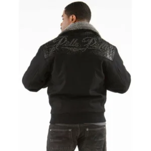 PELLE PELLE STUDDED BLACK WOOL JACKET view 2