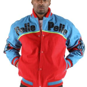 Pelle Pelle Red Blue Varsity Wool Jacket view 2