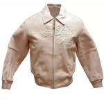 Pelle Pelle Light Pink Embossed Leather Jacket